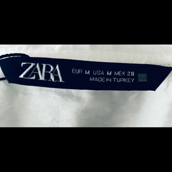 ZARA EMBROIDERED  COLLAR TOP OYSTER WHITE - Picture 4 of 7